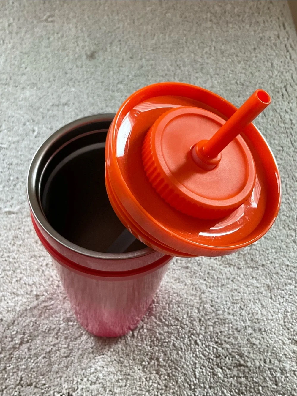 NWT Starbucks 2025 Neon Pink Orange Sunset SS Carry Loop Leak Proof SS Tumbler